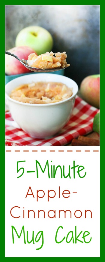 5分钟苹果肉桂马克杯蛋糕:又快又简单!点击查看食谱。